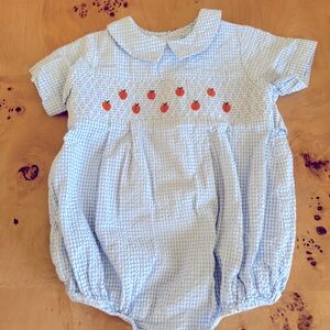 Southern Smocked Company Seersucker Pumpkin Bubble | 18M